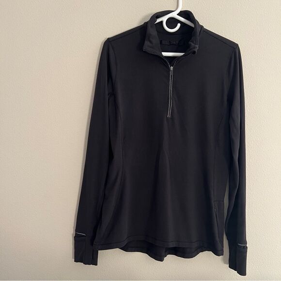 Lululemon Outrun 1/2 Zip Rulu Reflective Details Size 10 women’s black - Picture 2 of 5